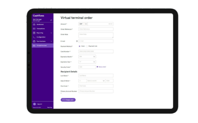 CF Virtual Terminal - Take payments anywhere